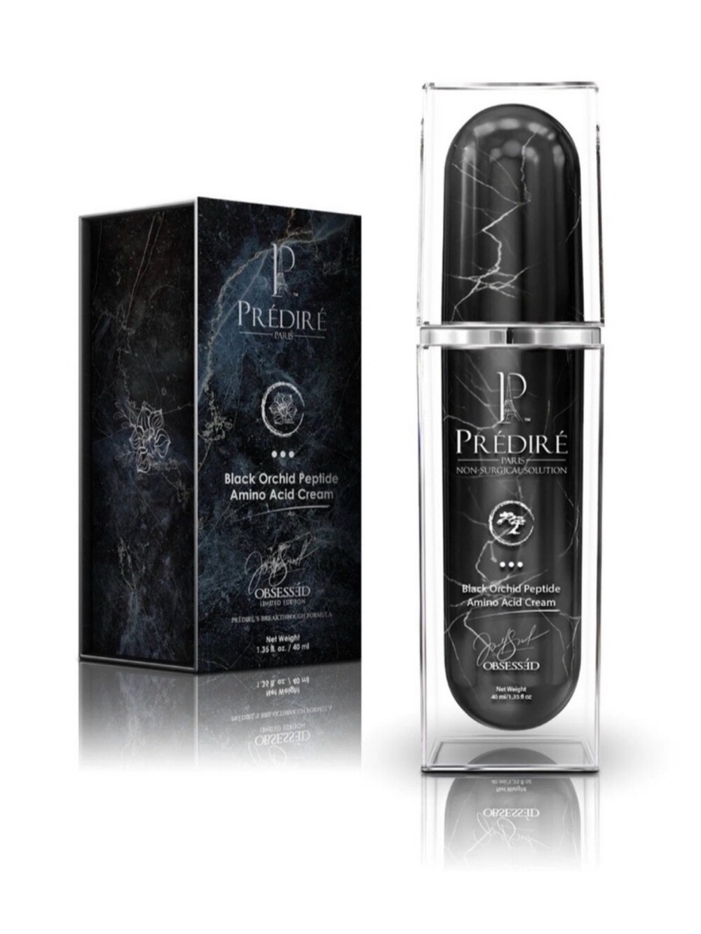 Prédiré Black Orchid Peptide Amino Acid Cream - Black Packaging